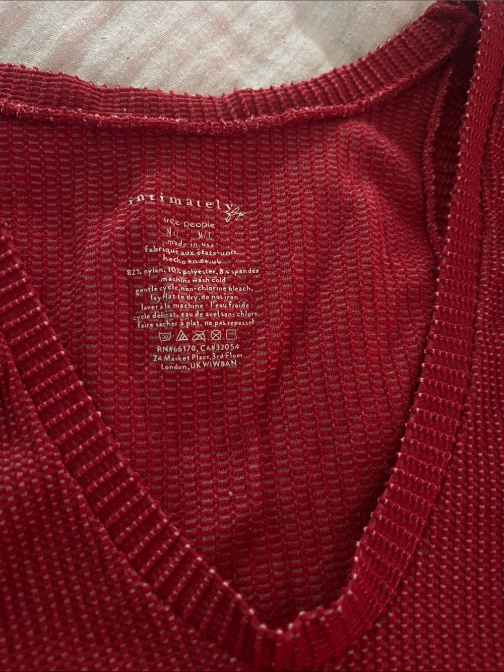 Free people Red Ribbed V-Neck Tank Top - Picture 2 of 3